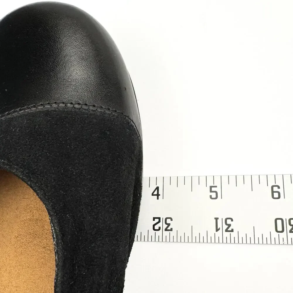 abeo Black Leather‎ Suede Orthotic Arch Support Mary Jane Comfort Shoe Sz 9.5